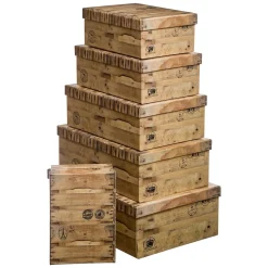 Conjunto de 6 caixas CAGETTE castanhas