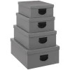 Conjunto de 4 caixas cinza