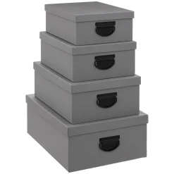 Conjunto de 4 caixas cinza