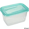 Conjunto de 4 caixas com tampa azul 0,75l