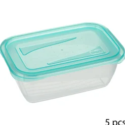 Conjunto de 5 caixas com tampa azul 0,5l