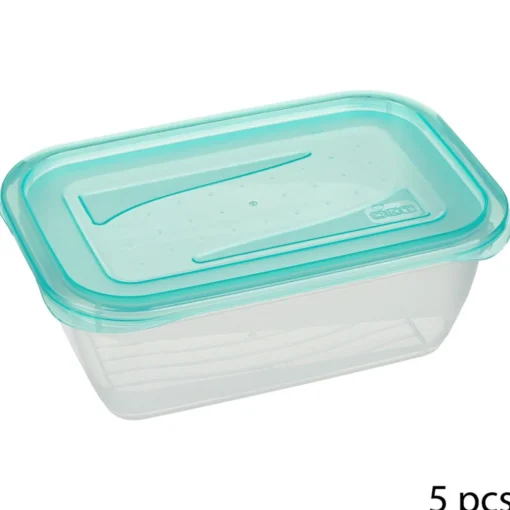 Conjunto de 5 caixas com tampa azul 0,5l