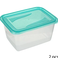 Conjunto de 2 caixas com tampa azul 2l