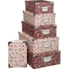 Conjunto de 6 caixas de arrumação estampadas