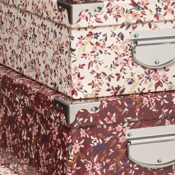 Conjunto de 6 caixas de arrumação estampadas
