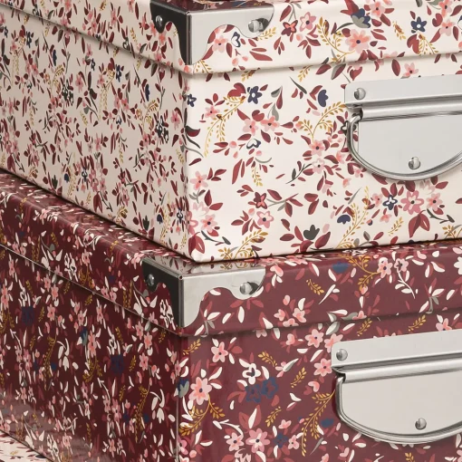 Conjunto de 6 caixas de arrumação estampadas