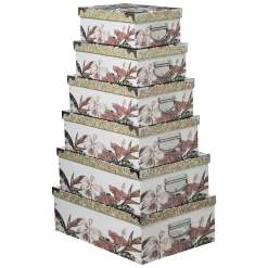 Conjunto de 6 caixas de arrumação LADY JUNGLE