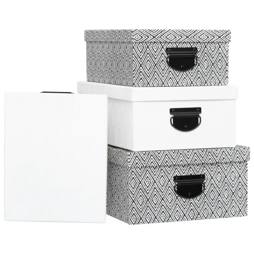 Conjunto de 4 caixas de arrumação