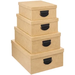 Conjunto de 4 caixas de arruamação bege