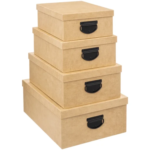 Conjunto de 4 caixas de arruamação bege