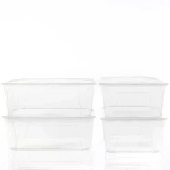 Conjunto de 4 caixas de arrumação transparente 11l