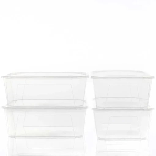 Conjunto de 4 caixas de arrumação transparente 11l