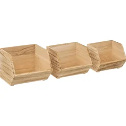 Conjunto de 3 caixas de organização em madeira