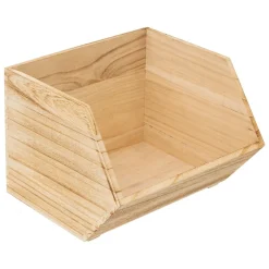 Conjunto de 3 caixas de organização em madeira