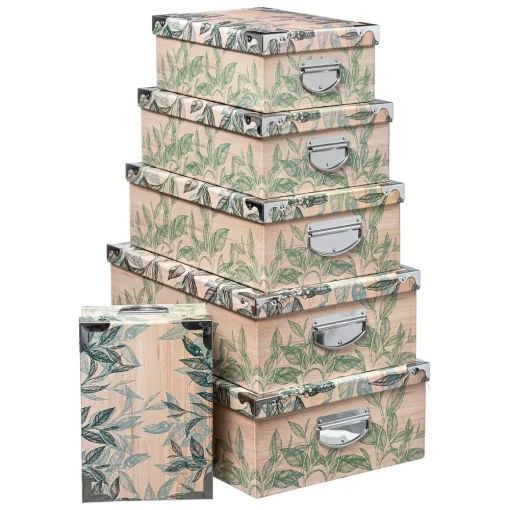 Conjunto de 6 caixas estampadas GREEN HARMONY