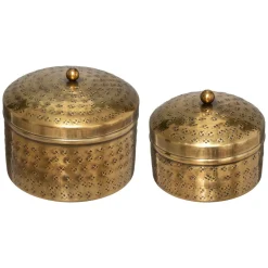 Conjunto de 2 caixas OASIS decorativas douradas