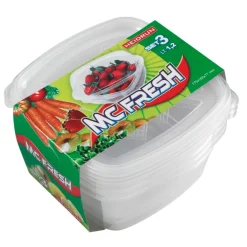 Conjunto de 3 caixas plásticas 1,2l