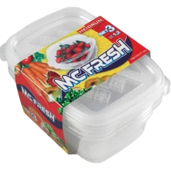 Conjunto de 3 caixas rectangulares 1,2l