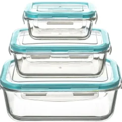 Conjunto de 3 caixas vidro retangulares