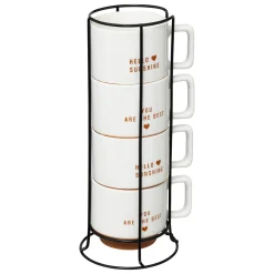 Conjunto de 4 canecas HELLO brancas 30cl