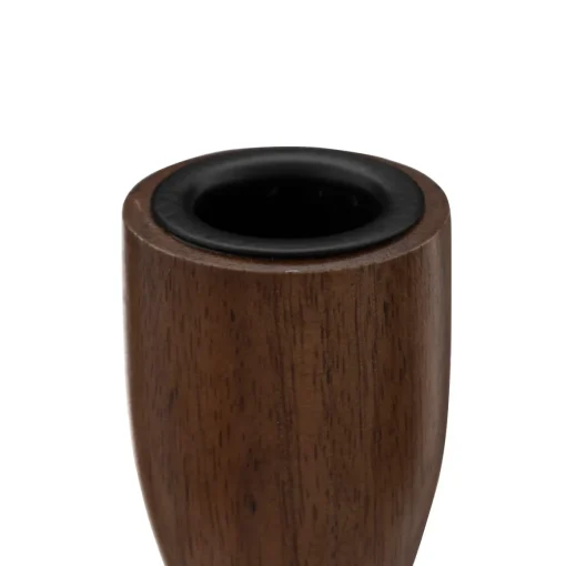 Conjunto de 2 castiçais castanhos em madeira mango