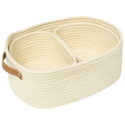 Conjunto de 3 cestos de arrumação bege DUO
