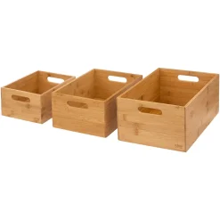 Conjunto de 3 cestos em bambu