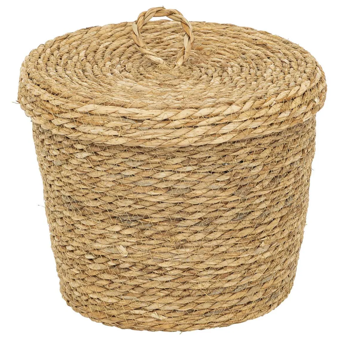 Conjunto de 9 cestos em ráfia bege LIT