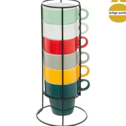Conjunto de 6 chávenas coloridas