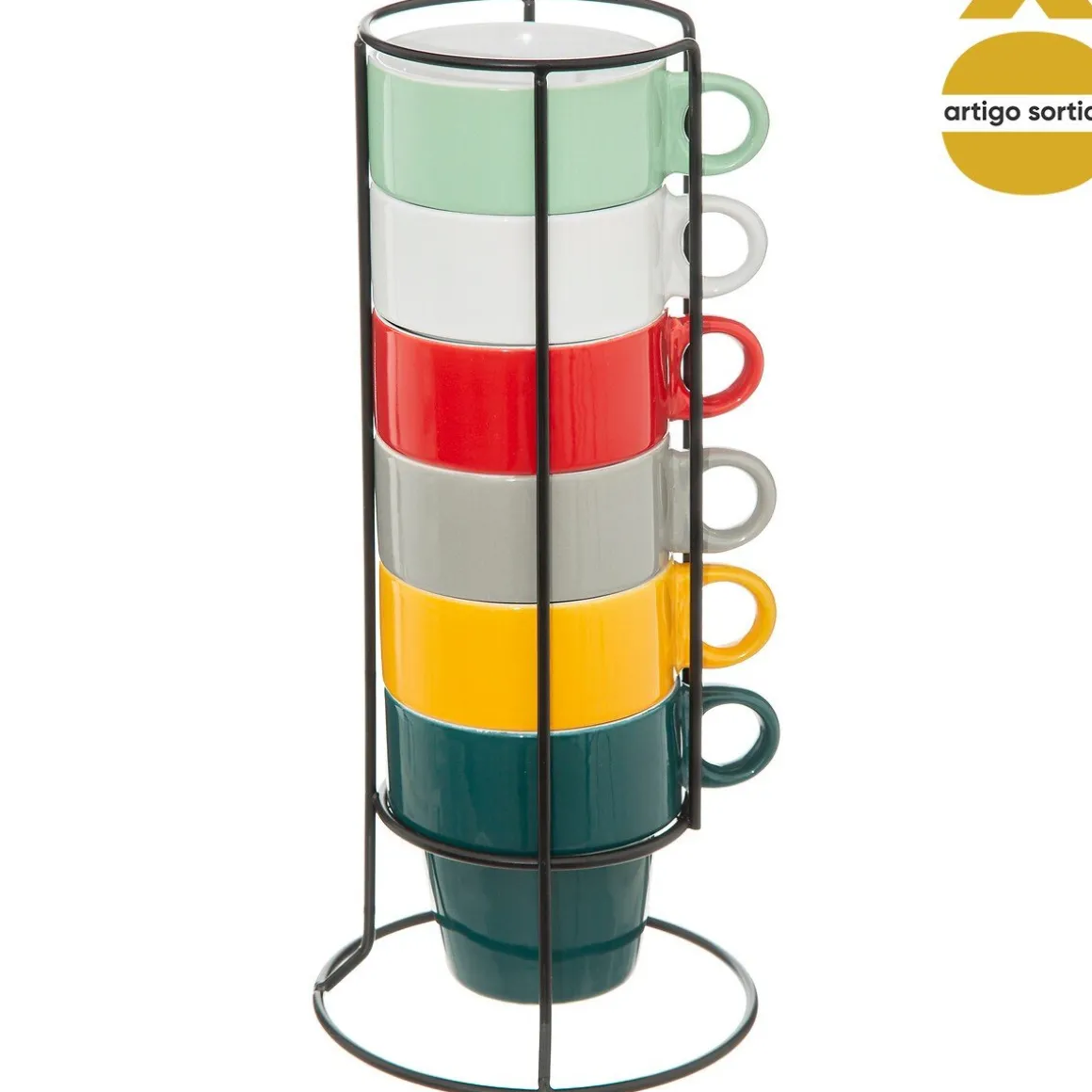 Conjunto de 6 chávenas coloridas