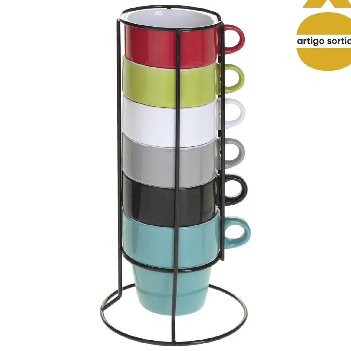Conjunto de 6 chávenas coloridas