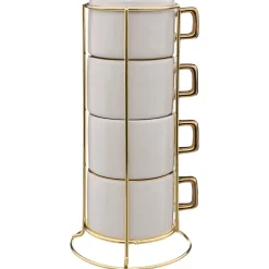 Conjunto de 4 chávenas de café ARY com suporte 17cl