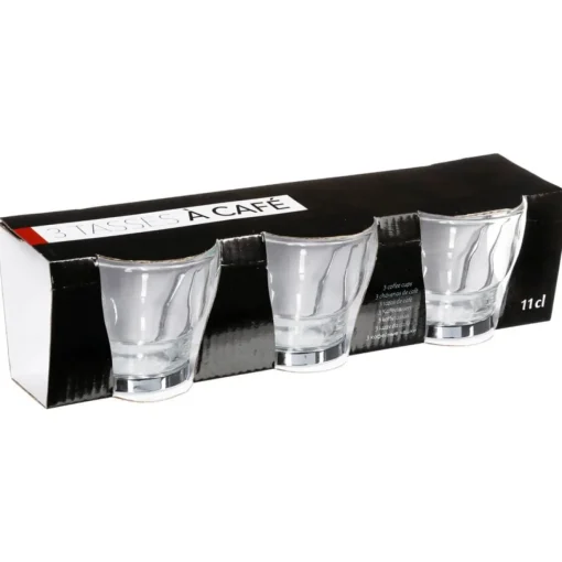 Conjunto de 3 chávenas de vidro c/ pega
