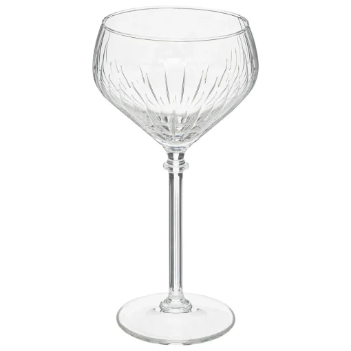 Conjunto de 4 copos de champanhe com riscas em vidro 32cl