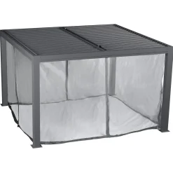 Conjunto de 4 cortinas mosquiteiras para pérgola 2,10m