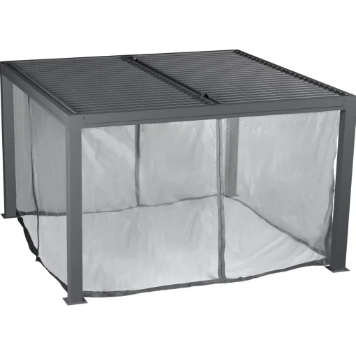 Conjunto de 4 cortinas mosquiteiras para pérgola 2,10m