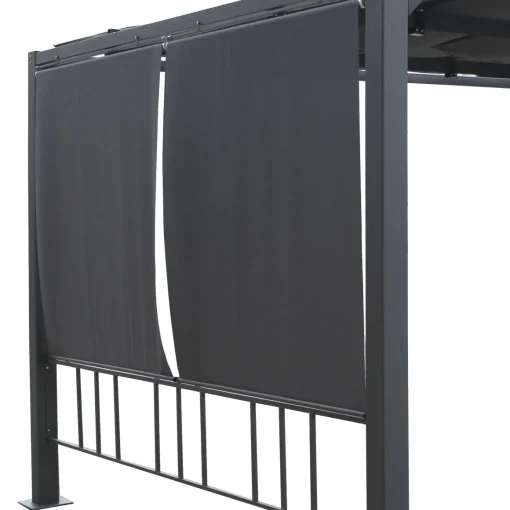 Conjunto de 4 cortinas para pérgola MOAI ardósia 3x4m