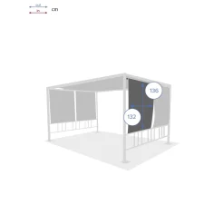 Conjunto de 4 cortinas para pérgola MOAI ardósia 3x4m