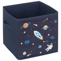 Conjunto de 2 cubos de arrumação astronauta azul 29x29cm