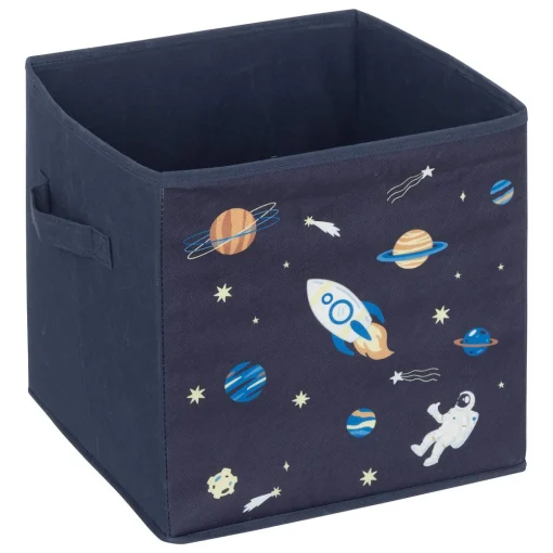 Conjunto de 2 cubos de arrumação astronauta azul 29x29cm