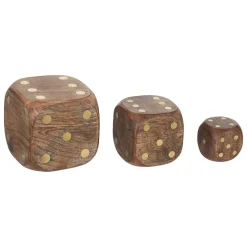 Conjunto de 3 dados decorativos ROGER 10x10cm