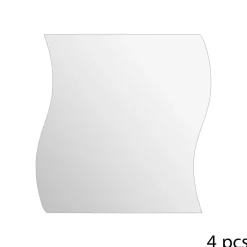 Conjunto de 4 espelhos adesivos ondulados