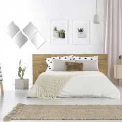 Conjunto de 4 espelhos adesivos ondulados