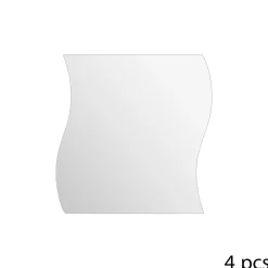 Conjunto de 4 espelhos adesivos ondulados