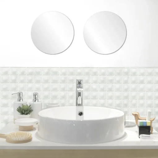 Conjunto de 2 espelhos adesivos redondos
