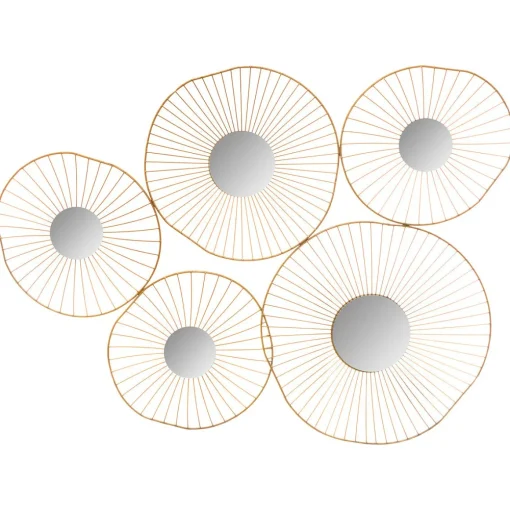 Conjunto de 5 espelhos dourados