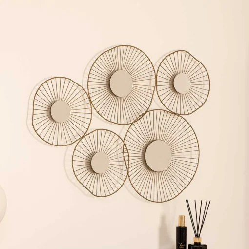 Conjunto de 5 espelhos dourados