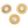 Conjunto de 3 espelhos dourados amed 25cm