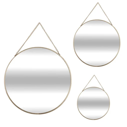 Conjunto de 3 espelhos LENY dourado