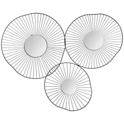 Conjunto de 3 espelhos pretos 50x65cm